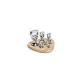 T&G Woodware, Pebble Weight Storage Stand In Hevea To Fit Imperial Weights (7 Hole) * PACK OF 4 *