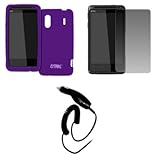 EMPIRE Purple Silicone Skin Case Cover + Screen Protector + Car Charger (CL ....