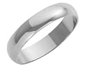 9ct White Gold Ladies 4mm Heavy D-Shape Wedding Ring