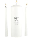 Hortense B. Hewitt Wedding Accessories, Unity Candle Set, With All My Heart, White, 9-Inch Pillar and 2 10-Inch Tapers