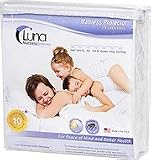 Luna Premium Hypoallergenic Waterproof Mattress Protector - Queen Size - Made In The USA