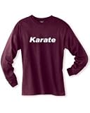 Karate on Long Sleeve Adult & Youth Cotton T-Shirt (in 24 colors)