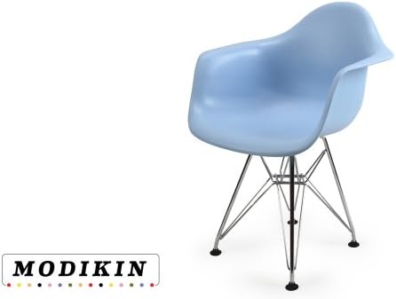 MODIKIN Kids Eiffel Wire Base Shell Chair - Mini Midcentury Modern! (Blue)