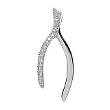 Sterling Silver Small Pave Wishbone Pendant