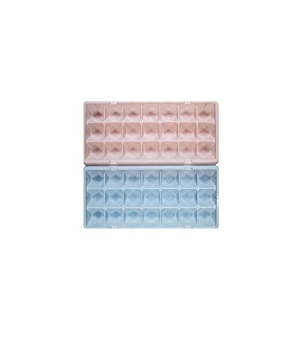Ice Cube Tray Set - 2 Piece Diamond Shaped Plastic Tray. Easy Release - Assorted Colors.