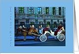 Thank you, Reader, Horse Drawn White Carriage on Cobblestone Card