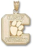 Clemson Tigers C with Paw Pendant - 14KT Gold Jewelry