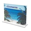 Classic Image&reg; Stand Up Double Sided Plastic Sign Holder, 11w x 8 1/2h, Clear (DEF69301)