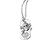 

CRISLU Sterling Silver Cubic Zirconia (CZ) 9/10 Carat (ctw) Skull and Crossbone Dog Tag Pendant