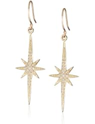 Mizuki 14Kt Wire Charm Small Icicle Starburst Diamond Earrings (.20Ct)