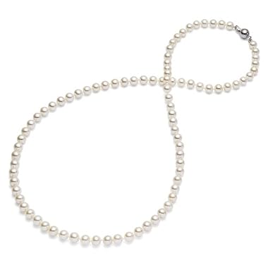 HinsonGayle Handpicked Premium Small 5.0-5.5mm White Cultured Pearl Necklace (14K White Gold)