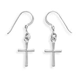 CleverSilver's Thin Cross French Wire Earrings