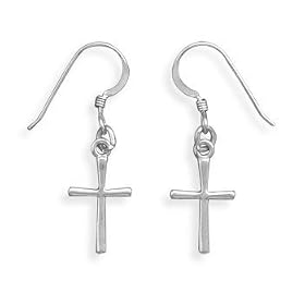 Thin Cross French Wire Earrings - Free Shipping
