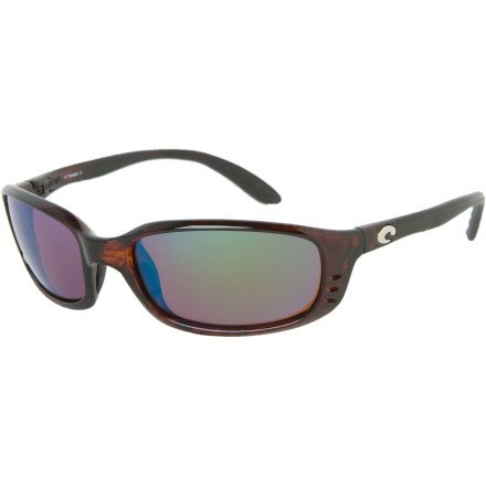 Costa Del Mar Brine Polarized Sunglasses - Costa 580 Glass Lens Tortoise/Green Mirror, One Size