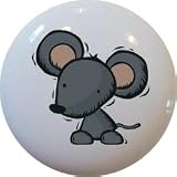 Mouse Childrens Ceramic Cabinet or Drawer Pull Knob