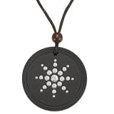 QUANTUM NANO ENERGY PENDANT +++ PLUS FREE QUANTUM PHONE STICKER IN SILVER +++ BLACK with Swarovski Stones – Quantum Science Scalar Energy Pendant – Made from 76 Natural Minerals – Healthy Sports Necklace – For more Balance & better Performance! – Helps one to maintain Health and Well-being! – Helps to enhance the Body’s Biofield!!!