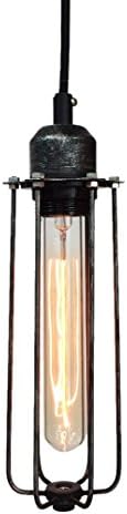 WestMenLights Vintage Industrial Tubular Cage 1 Pendant Light