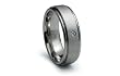 Stainless Steel Ring Satin High Polish with CZ 7mm