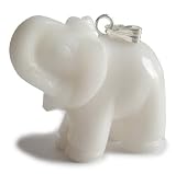 Good Luck Elephant Pendant In White Jade