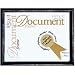 MCS Step Document Frame, Wall Size, ¾ Width, for a 8.5 x 11 Photograph, Color Black with Gold Trim