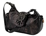 Ladies Faux Crocodile Handbag with Antique Gold Tone Hardware