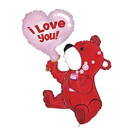 I Love You Red Bubble Bear 38″ Mylar Balloon Large I Love You Red Bubble Bear 38