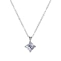 Sterling Silver Square Cut Cubic Zirconia Pendant