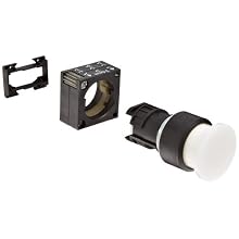 Siemens 3SB30 01-1DA61 Mushroom Pushbutton and Holder, 30mm Head, Momentary Operation, Illuminated, White