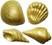 Chocolate Seashells Varied Shapes -1 Dozen -Gold