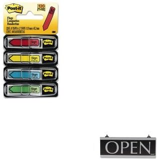 KITMMM684SHUSS4246 - Value Kit - Headline Signs Century Series Reversible Open/Closed Sign (USS4246) and Post-it Arrow Message 1/2amp;quot; Flags (MMM684SH)