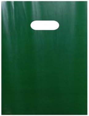 Count of 1000 Small Dark Green Low Density Merchandise Bag 9" x 12"
