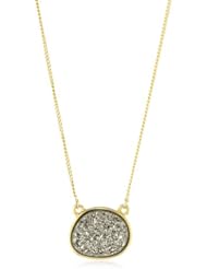 Marcia Moran "Illume" 18k Gold-Plated Titanium Druzy Pendant Necklace, 17.5"
