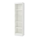 South Shore Axess Collection 5-Shelf Narrow Bookcase, Pure White