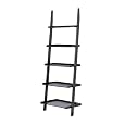 Poundex 5-Tier Leaning Wall Shelf, Black