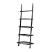 Poundex 5-Tier Leaning Wall Shelf, Black