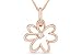 14K Pink Gold and Diamond Flower Pendant w/Chain