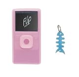 Flip Ultra HD Video Camcorder Silicone Skin Case (Pink) + Fishbone Style Keychain