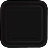 Square Black Cake Plates, 6 7/8 in., 16ct