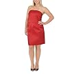 Limited Edition Plus Woven Strapless Dress - Red
