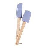 Ciroa Miniamo Pastels Mauve Silicone Spoon & Spatula Set with Wooden Handles & Ring