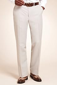 Straight Leg Flat Front Travel Trousers