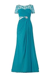 Chiffon Illusion Lace Bateau Neck Evening Dress/Bridesmaid Dress/Mother-of-the-Bride Dress/Prom Dress/Party Dress 