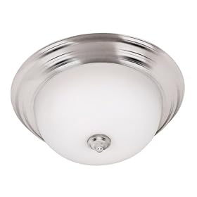 Kenroy Home 80364BS Triomphe One-Light Flush Mount Light With 9-Inch White Glass Shade -... by Kenroy Home
