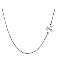 Sterling Silver Sideways Initial Necklace - Custom Made with Any Inital!
