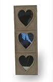 Triple Heart vertical mirror Mirror - natural limed