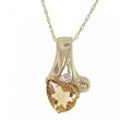 Citrine & Diamond Pendant & Necklace in Yellow Gold