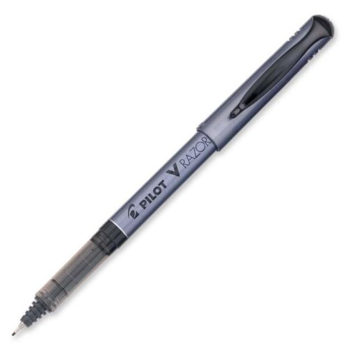 Pilot V Razor Point Liquid Ink Porous Point Stick Pen, Extra Fine Point, Black Barrel, Black Ink, 12-Count (11020)