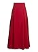 Choies Women's Red High Waist Pocket Plain Flare Pleated Skater Midi Skirt M