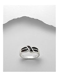 Black Resin Reconstructed stones Ring In 92.5 Sterling Silver