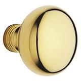 Baldwin 5000030MR Polished Brass Estate Pair of Estate Knobs without Rosettes